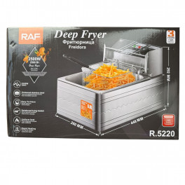 Elektromos fritőz, RAF, 2500 W, fedéllel, 5.5L kapacitás
