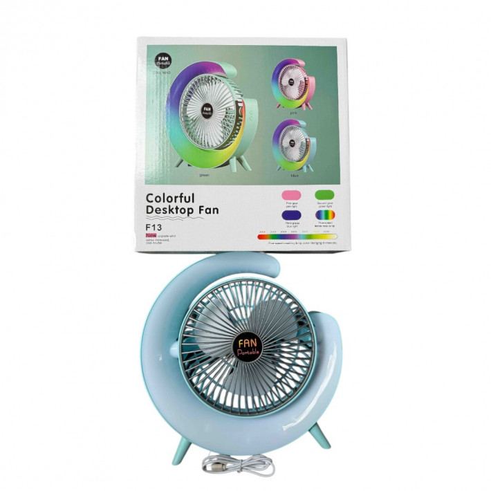 Hordozható/akkumulátoros ventilátor Színes asztali ventilátor F13