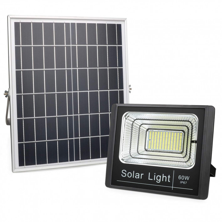 Solar Light 60W Napelemes, alkonyat kapcsolós LED lámpa IP67